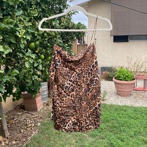 Cami NYC cheetah print silk cowel neck tank size small